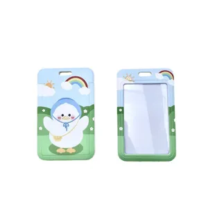 Cute cartoon duck ID card holder and protective sleeve for students, bus and subway cards.