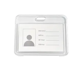 Transparante horizontale ID-kaart houder helder plastic badgehoesje naambadge beschermer