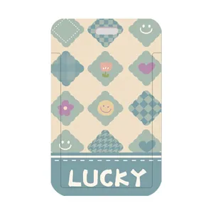 Bonita funda para tarjetas patrón retro portatarjetas estudiante con impresión lucky.