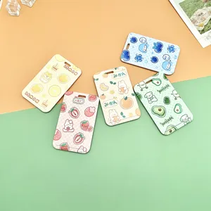 Cute fruit plastic slide ID card holder set for student school meal card protective sleeve.