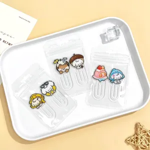 Trombones Marque-pages en Acrylique Transparent Formes Chien Dessin Animé Fruit Marqueurs de Page Clips de Fichiers Bureau Cadeaux Étudiants