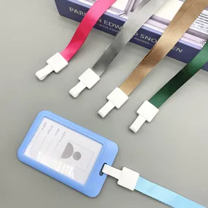 Wholesale 1.5cm lanyards with ID card holders for exhibitions and work badge displays.
