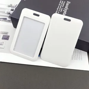 Funda Deslizante Blanca Lisa Para Tarjetas Porta Badge De Identificación Plástico Para Estudiantes Trabajadores Funda Protectora