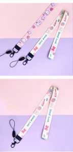 Cute cartoon lanyard for mobile phone strap neck keychain durable multi style optional item