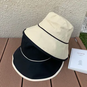 Chapeaubob ete femme bord contraste large visiere protection solaire style decontracte