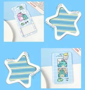 ABS plastic cute cartoon crocodile student ID card holder bus card protector for school