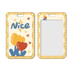 Porte-carte d'identité tulipe mignon étui de protection style ins porte-clés badge housse