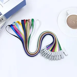 Colorful 1.0cm neck lanyard with plastic buckle for ID card, badge, and school use.