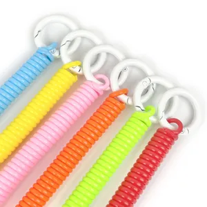 Porte-Clés Lanière Élastique à Ressort en Plastique Spirale Couleur Dessin Animé Cordon Téléphone Anneau Clé Corde Extension Anti-Perte Sangle Titulaire Accessoires