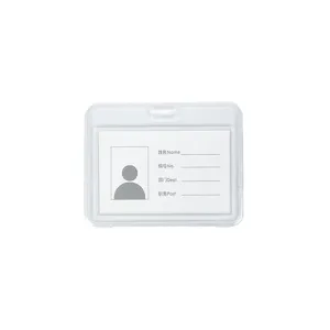 Portatarjetas de identificación horizontal transparente PP funda protectora oficina.