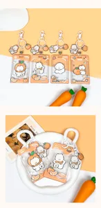 Cute transparent cartoon card holder with puppy and orange design, ideal for student ID cards.