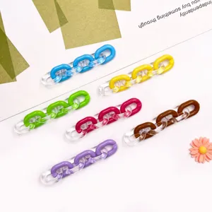 Colorful acrylic U-chain DIY accessories for phone cases, bags, and keychains, stylish decor.