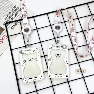 Creative Cartoon Animal Card Holder PS Plastic Student ID Badge Protector Bus Metro Subway Card Cover Case Gift For Students