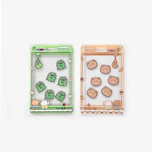 Transparent acrylic claw machine shaker card sleeve cute cartoon student ID card holder