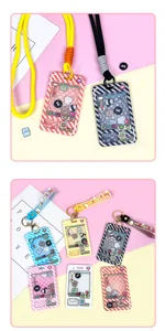 Creative cute animal shaker card holder student badge ID case game card protective cover