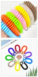 Bunte spiralförmige Handgelenkschlaufe Telefon Lanyard Schlüsselanhänger dehnbare elastische Kordel