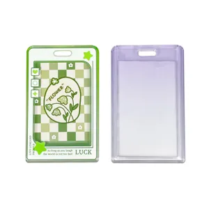 Porta Carte Creativo a Stella in Plastica Rigida Trasparente Custodia Protettiva per Badge Identificativo con Cordino Portachiavi per Ufficio Scuola Lavoro