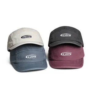 Retro Gewaschene Baumwolle Kurze Krempe Baseball Cap Buchstabenstickerei Five Panel Trucker Hut Verstellbar Sonnenschutz Lässige Unisex Ente Cap