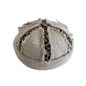 Vintage washed patchwork docker cap, brimless beanie hat for men and women, stylish street style.