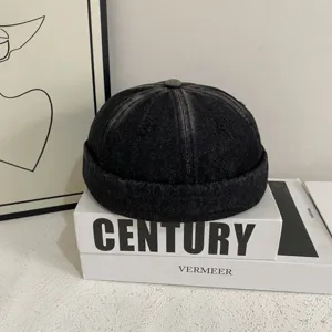Cappello miki in denim vintage giapponese retrò destrutturato port hat streetwear landlord