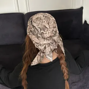 Trendy snake print bandana headscarf fashionable hip hop head wrap for women spring new