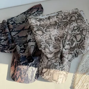 Snake print headscarf cap set, stylish wild design for women and men, spring summer fashion wear.