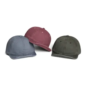 Gorra de béisbol vintage lavada de ala corta, sombrero retro de algodón suave en juego