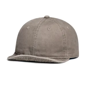 Gorra de béisbol vintage lavada con ala corta detalle, sombrero de sol streetwear de algodón.