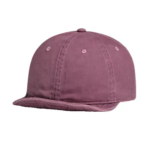 Gorra de béisbol vintage lavada de ala corta para hombres y mujeres, sombrero suave.