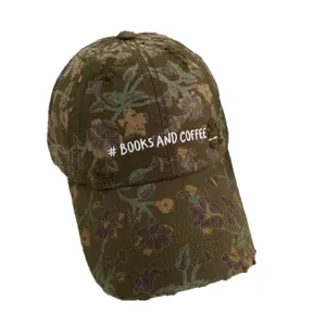 Gewassen Camouflage Honkbalpet met Borduurwerk Unisex Vintage Workwear Stijl