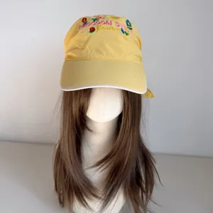 Sweet floral embroidered baseball cap casual sun protection headscarf hat unisex.