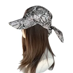 Spring summer wild snakeskin print tie cap hip-hop turban hat trendy unisex street style