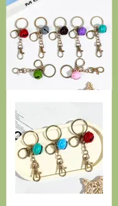Porte-clés cloche coloré sac accessoire DIY anneau de clé en métal pendentif mignon