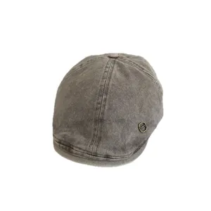 Retro gewassen denim platte pet casual veelzijdige newsboy baret hoed voor vrouwen
