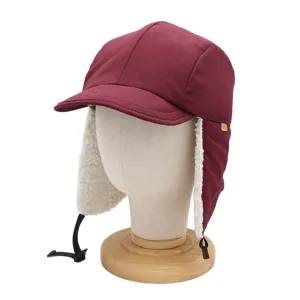 Chapeau de trappeur d'hiver doublé de polaire avec visière bonnet aviateur coupe-vent en plein