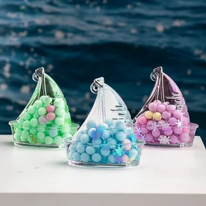 Voilier de haricots colorés pendentif d'huile liquide et jolie décoration de bureau ornement mignon