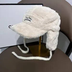 Winter warme Kunstpelz Bombermütze für Damen Herren, dicke winddichte Ohrenklappen Mütze