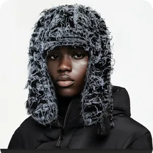 Stay warm this winter with our fuzzy plush trapper hat, featuring a stylish textured design.