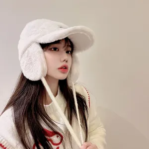 Koreanischer Stil Plüsch Entenschnabel Trapper Mütze Winter warm dicke Ohrklappen winddicht