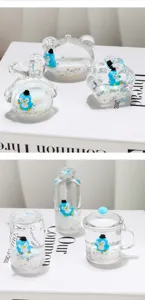 Porte-clés pingouin en acrylique transparent sable mouvant liquide pendentif de sac mignon cadeau