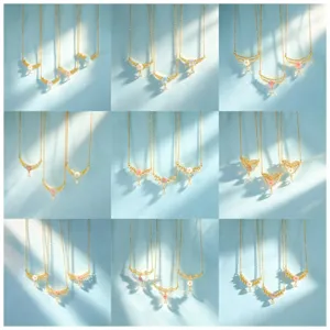 Minimalistische RVS Zirkoon Bloem Hanger Ketting Licht Luxe Sleutelbeen Ketting Sieraden Voor Vrouwen