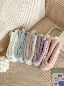 Cozy coral fleece floor socks, thick warm winter fuzzy sleep socks for women home wear.