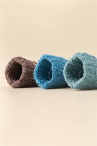 Herren Korallenfleece dicke warme Wadenstrümpfe Winter kuschelige flauschige Farbverlauf Socken