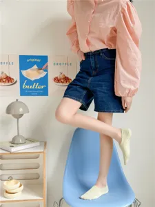 Summer casual women's low cut invisible socks, combed cotton solid breathable boat socks.