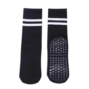 Women Non-Slip Pilates Yoga Socks Cotton Blend Mid-Tube Athletic Fitness Floor Socks for Barre Dance Workout