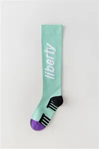 Chaussettes de compression sport femme fitness course genou menthe vert liberty sport