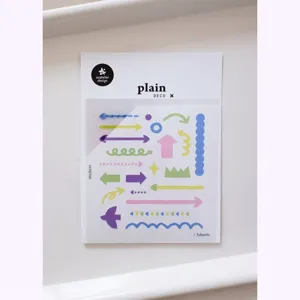 Adhesivos para planificador con líneas de colores PET impermeables Suatelier para diario.