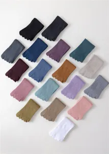 Chaussettes orteils mi-mollet femme coton cinq orteils sport course colorées pack multicolore