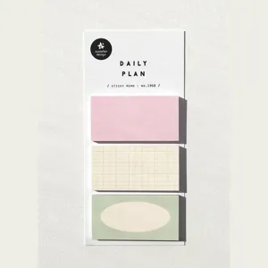 Notes Adhésives de Style Coréen Bloc-Notes Moderne Minimaliste Plan Quotidien Assorti Bloc-Notes en Papier pour École Bureau Papeterie