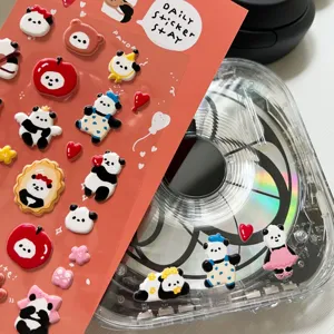Cute 3D foam panda stickers Korean style puffy sticker sheet for phone case water bottle decor